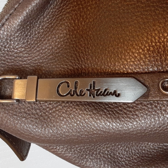 Cole Hahn Bronze Metallic Leather Hobo Bag - Picture 4 of 16